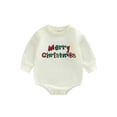 thumbnail image 1 of Sedceaty Infant Baby Christmas Jumpsuit, Cartoon Letter/Santa Claus Print Long Sleeve Round Neck Romper for Boys Girls, 1 of 9