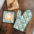 thumbnail image 6 of Pioneer Flower Floral Print Pattern 1-Pack Oven Mitts Set, Heat Resistant Kitchen Gloves, 7.7" X 12", 6 of 6