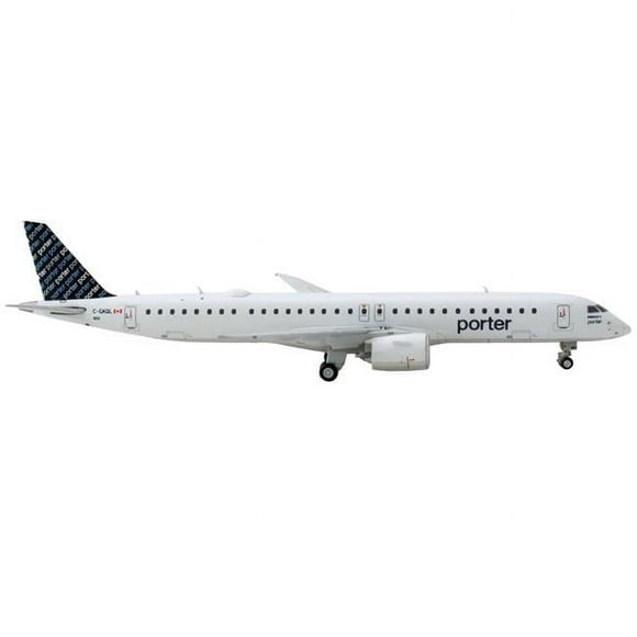 GeminiJets GJ2198 Embraer E195-E2 Commercial Aircraft Porter Airlines with Tail 1-400 Scale Diecast Model Airplane&#44; White & Blue