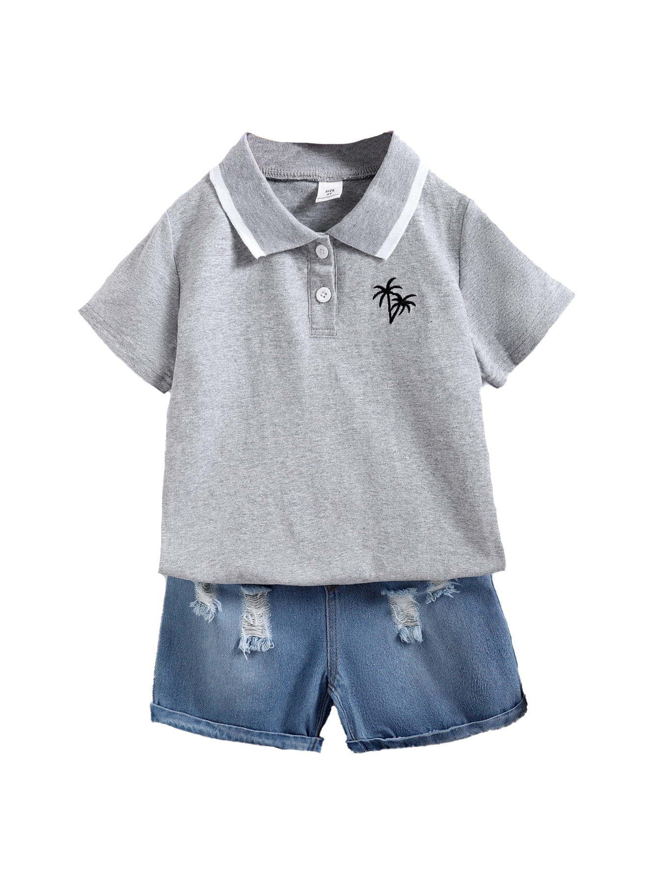 Kucnuzki 6T Toddler Boy Summer Outfits Shorts Sets 7T Short Sleeve