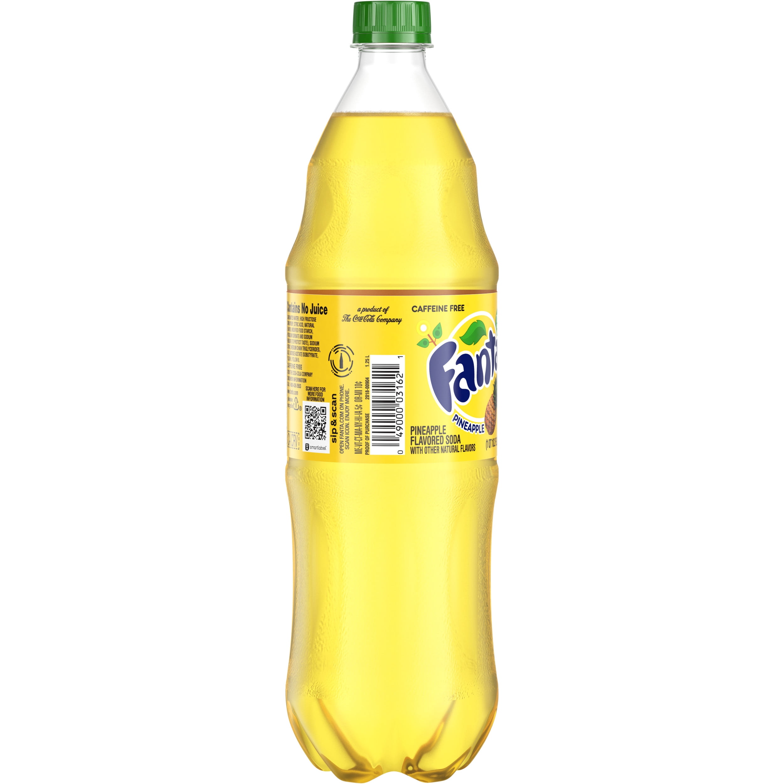 Fanta Pineapple Soda Fruit Flavored Soft Drink, 1.25 Liters