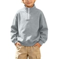 thumbnail image 3 of Kids Half Zip Sweatshirt Trendy Mock Neck Long Sleeve Pullover Tops Loose Fit Casual Sweatshirt for Boys and Girls Sizes 3-14Y, 3 of 10
