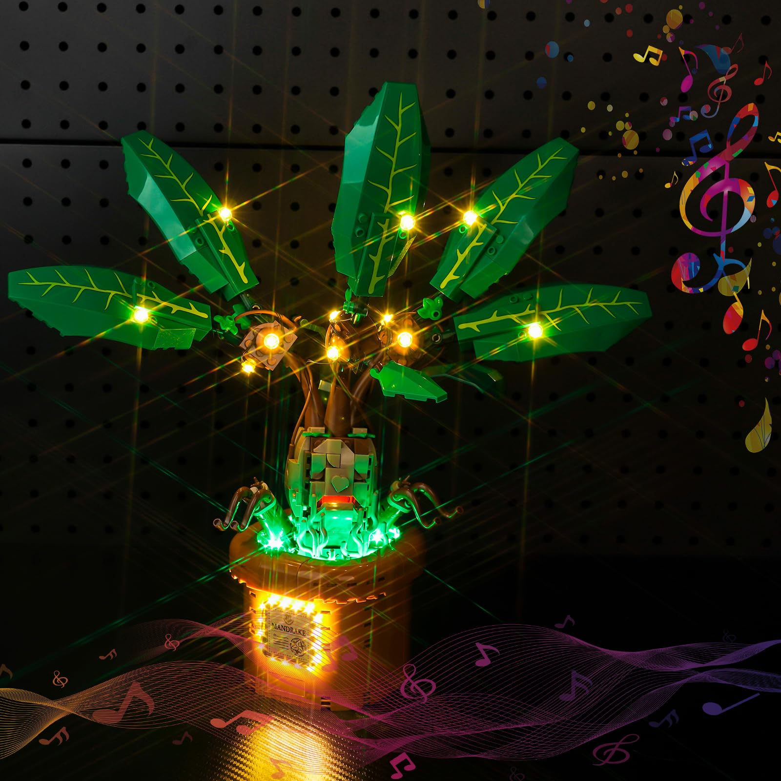 Kyglaring Kit Luci LED 76433 Per Pianta Di Mandragola LEGO®: Illuminazione USB/AAA, Materiale ABS