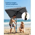 thumbnail image 3 of Kojooin Rectangular Beach Umbrella with Clamp, Adjustable Sun Shade for Sand, Patio or Lawn, 3 of 7