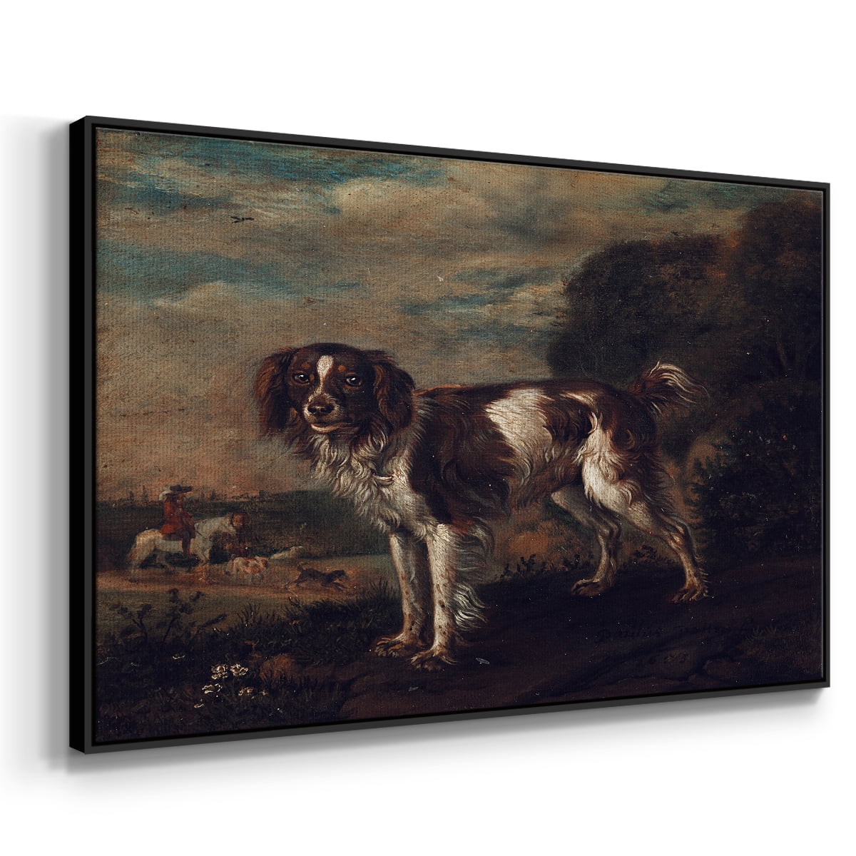 Vintage Animal Print-VIII By Wexford Home Framed in Black Wood Gallery Wrapped Canvas 25 in. x 37 in.