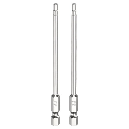 Uxcell 2pcs H3.0 Hex Head Screwdriver Bit 3.0mm Metric Flat Tip 1/4 Hex Shank 100mm (4 ) Long Magnetic Hexagonal Screw Drill Bit Wrench Chrome Plated