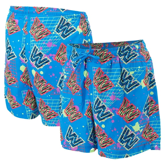 Men's Ripple Junction Blue/Orange WWE Retro Wave Repeating Logo Board Shorts