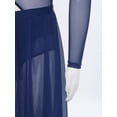 thumbnail image 6 of Haitryli Girls Contemporary Dance Dress Sheer Mesh Latin Jazz Lyrical Dance Outfits Modern Long Skirted Leotards Navy Blue 14, 6 of 7
