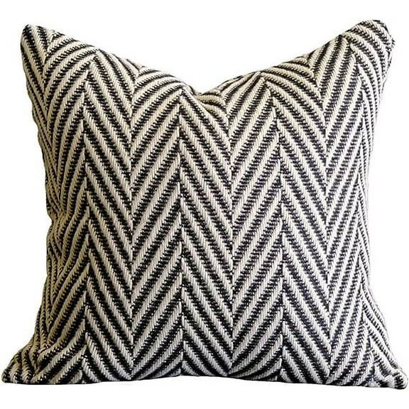 Nvzi Throw Pillow Cover Black and White Knitted Woven Pillow Cushion Cover Arrow Knit Decoration Lumbar Pillowcase for Sofa Couch Bedroom Living Room - 18"x18"