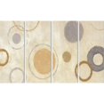 thumbnail image 1 of Aqua Circle on Beige 17 x 32 Quadtych Art, 1 of 1