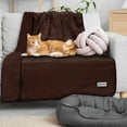 thumbnail image 6 of PetAmi Waterproof Dog Blanket For Large Giant Dogs, Pee Proof Pet Blanket Sherpa Fleece Crate Cover, Reversible Cat Throw Bed Kennel Protector, Soft Plush Washable Pad (Queen 90x90, Brown), 6 of 7