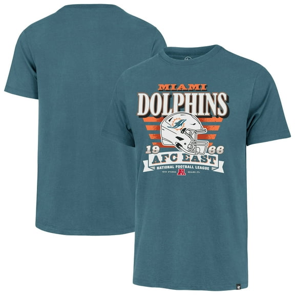 Men's '47 Aqua Miami Dolphins Stripe Splash Franklin Throwback T-Shirt