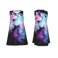 thumbnail image 7 of Wukai Rainbow Spotted White Horse Print Women's Sleeveless Dress, Loose Fit Casual Dress for Women, Comfortable Sleeveless Summer Dress, 7 of 7