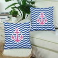 thumbnail image 2 of MKHERT Chevron Nautical Anchor Pillowcase Pillow Protector Cushion Cover 18x18 inch,Set of 2, 2 of 2