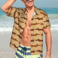 thumbnail image 5 of Lsque Dachshund Dog Puppy pattern Hawaiian Shirt for Men, Unisex Summer Beach Casual Short Sleeve Button Down Shirts-Large, 5 of 9