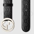 thumbnail image 1 of Gu-cci men’s black leather Signature belt, 1 of 5