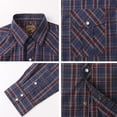 thumbnail image 3 of Coevals Club Men's Western Cowboy Long Sleeve Pearl Snap Casual Plaid Work Shirts (Navy Gray Red #34 XL), 3 of 3