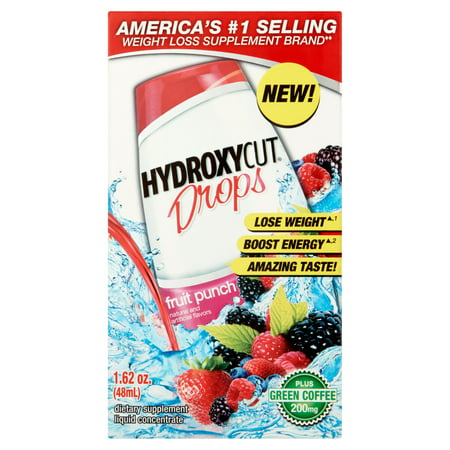 Hydroxycut Weight Loss Drink Flavoring Juice Drops Fruit Punch Dietary Weight Loss Supplement, 1.62 OZ