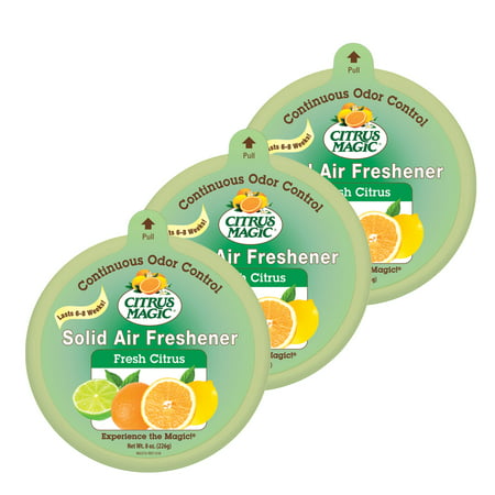 Citrus Magic Solid Air Freshener Fresh Citrus, Pack of 3, 8-Ounces