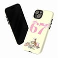 thumbnail image 3 of Curious Monkey Chef with Number 67 Phone Case, Pink Bow iPhone Cover for 17 16 15 14 13 12 11 Pro Plus Mini, 3 of 6