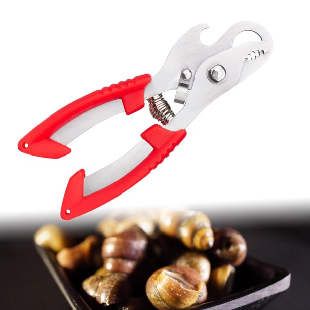 Tijeras para quitar cola de caracol, con función de abridor de botellas, profesional rojo