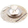 thumbnail image 1 of 12 Napperons Ronds en Vinyle Pressé, Antidérapants Lavables Or Accent de Mariage, 1 of 4