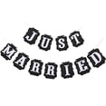 thumbnail image 1 of Miangastore JUST MARRIED Paper Bunting Banner Wedding Party Favors, 1 of 6