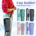 thumbnail image 3 of Rhinestone Tumbler Sleeve with Handle, 40 oz Bling Glitter Water Bottle Carrier Pouch Protective Cover for 40 oz Insulated Tumblers and Travel Mugs, Green, 3 of 3