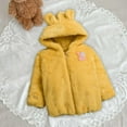 thumbnail image 4 of Hicidod Baby Girls Winter Coats Cute Ears Hooded Faux Fur Toddler Fleece Jacket Soft Comfortable Thicken Warm Outerwear, 4 of 6