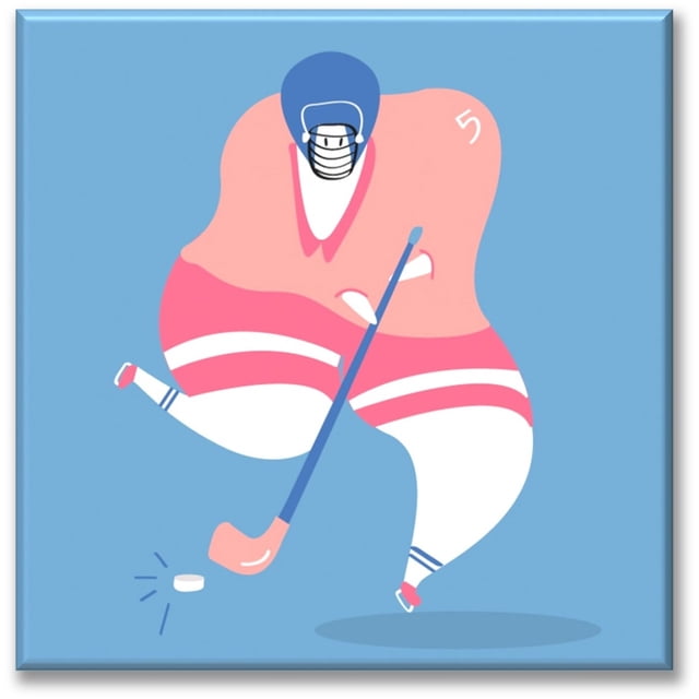 Cuadro Canva Listo Para Colgar Tipo Galería Hockey 100X100 cm