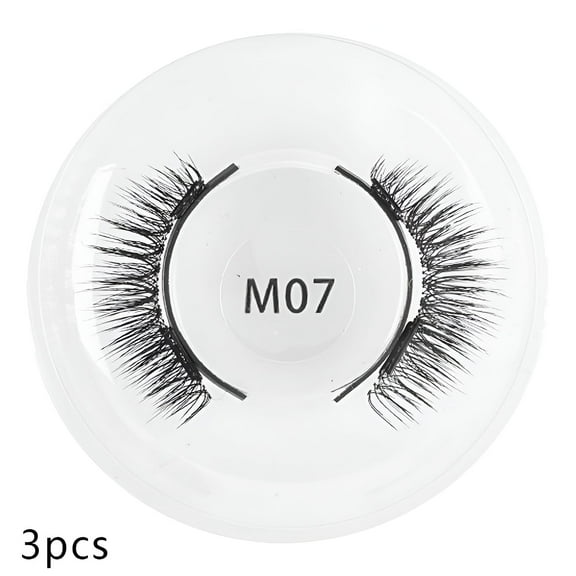 RAGUPEL 3Pcs Magnetic Eyelashes,Fake Eyelashes No Glue Needed,Reusable Pestanas Postizas,Style1