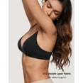 thumbnail image 3 of Women's Inbarely Triangle Bralette Plunge Unlined Seamless Wireless Bra Sexy, 3 of 6