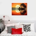 thumbnail image 4 of GOSMITH  Modern Abstract Guitar Tree Lake Sunset Art Canvas Painting Living Room Decorating Painting Home Decor HD Printed Artwork Poster Framed Ready to Hang, 4 of 4
