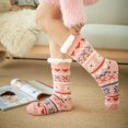 thumbnail image 1 of Womens Slipper Fuzzy Socks Non Slip Winter Warm Soft Fluffy Cozy Fleece Lining Home Socks,Color4, 1 of 9