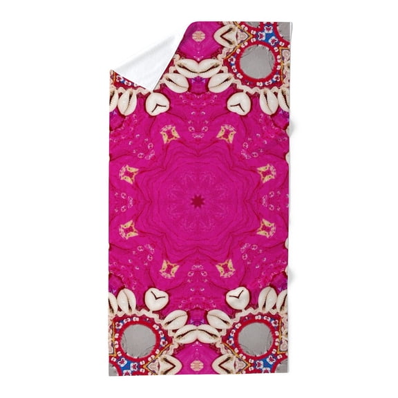CafePress - Abstract Fuschia Bohemian Shells Patte - Large Beach Towel, Soft 30"x60" Towel with Unique Design