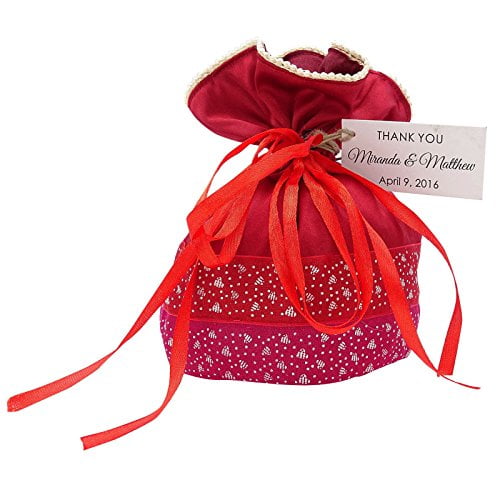 30 Wedding Burlap Favor Bags Rustic Small Burlap Bags With Personalized Tags Party Favor Drawstring Potli Bags 4 x 6.5 inches Walmart