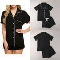 thumbnail image 2 of Douhoow Women 2Pcs Pajamas Set Summer Short Sleeve Shirts+Shorts Homewear Sleepwear Nightwear, 2 of 7