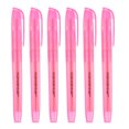 thumbnail image 1 of Pink Highlighter, 6 Pack High Lighters No Bleeds Highliters Pens Neon Clear View Bright Quick Dry Pocket Marker Pen Sticks Chisel Tip Cute for Books Office Adults, Transparent, 1 of 6