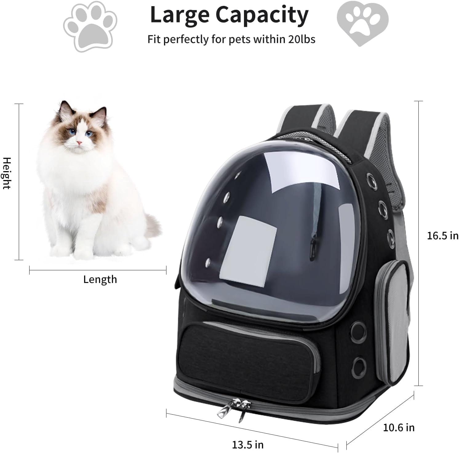 Breathable Black Cat Backpack Carrier for Travel and Outdoor Adventures