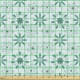 thumbnail image 2 of Ambesonne Floral Fabric by the Yard Upholstery, Continuous Flower Symbols, 10 Yards, Pale Blue Cadet Blue, 2 of 5
