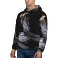 thumbnail image 3 of Naloa Black Cobra Snake Men's Casual Hooded Collar Drawstring Hoodies Pullover Sweatshirts Casual Long Sleeve Shirts-4X-Large, 3 of 7