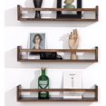 thumbnail image 7 of Nursery Book Shelves 24 in Set of 3 Walnut Floating Bookshelf for Kids Room Wall Mounted Floating Shelves Solid Nursery Bookshelf Perfect Decor for Kitchen Bedroom Living Room, 7 of 7