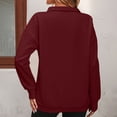 thumbnail image 4 of XFLWAM Women Half Zip Oversized Sweatshirt Lightweight Long Sleeve Trendy Fleece Pullover Workout Warm Tops With Pocket Wine Red L, 4 of 5