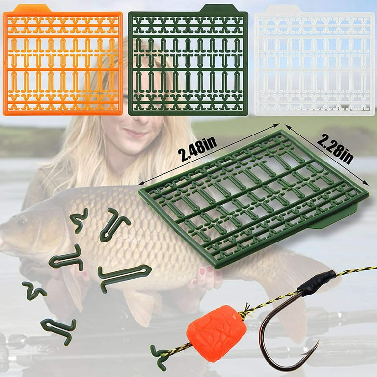 Carp Fishing Hair Rigs Kit,18pcs Braided Thread Boilies Carp Rigs with 3  Extender Boilie Bait Stops and Stringer Needle