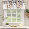 thumbnail image 2 of Eucalyptus Leaves Curtain Valances for Windows, Kitchen Valance Window Treatments Panel 2 Pack, Orange Blue Botanical Vintage Weeping Rod Pocket Short Curtains for Bathroom Bedroom 42 x 18 Inch, 2 of 8