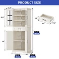 thumbnail image 5 of ModFusion 70" Tall Kitchen Pantry Cabinet with Adjustable Shelves, Large Drawer, Glass Door, Farmhouse Food Storage, Vintage White, 5 of 10
