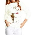 thumbnail image 3 of v28 v28 Ugly Christmas Sweater, Women Girls Cute Shining Reindeer Pullover Sweater (M, White (Light-Gold Deer)) pullover-sweaters, 3 of 3