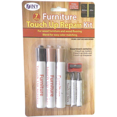 7 Piece Furniture Repair Kit Hides Repairs Scratches and Flaws on Floors and Furniture Light and Dark