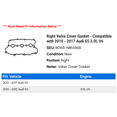 thumbnail image 2 of Right Valve Cover Gasket - Compatible with 2010 - 2017 Audi S5 3.0L V6 2011 2012 2013 2014 2015 2016, 2 of 2