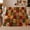 Gingham Squares, variant on Rustic Patchwork Autumn Pattern Pattern Rustic Country Fall, Cozy Woodland Scene, Warm Flannel Blanket for Ranch House and Living Room, Animal Lovers Thanksgiving Gift, Artistic Home Decor